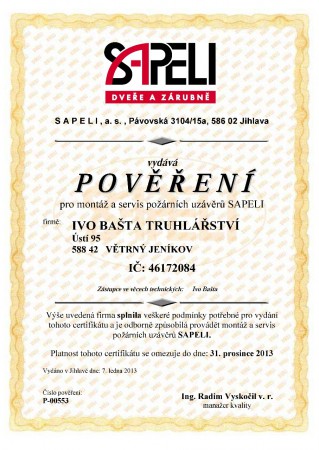 Pověření SAPELI 2013